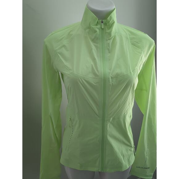 Lululemon Size 6 Fast Free Windbreaker Jacket Water Repellent Lime Yellow - Picture 4 of 8